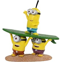 Penn-Plax Minions Officially Licensed Aquarium Ornament Beach Buddies Kevin, Stuart, and Bob Safe for Freshwater and Saltwater Fish Tanks Small