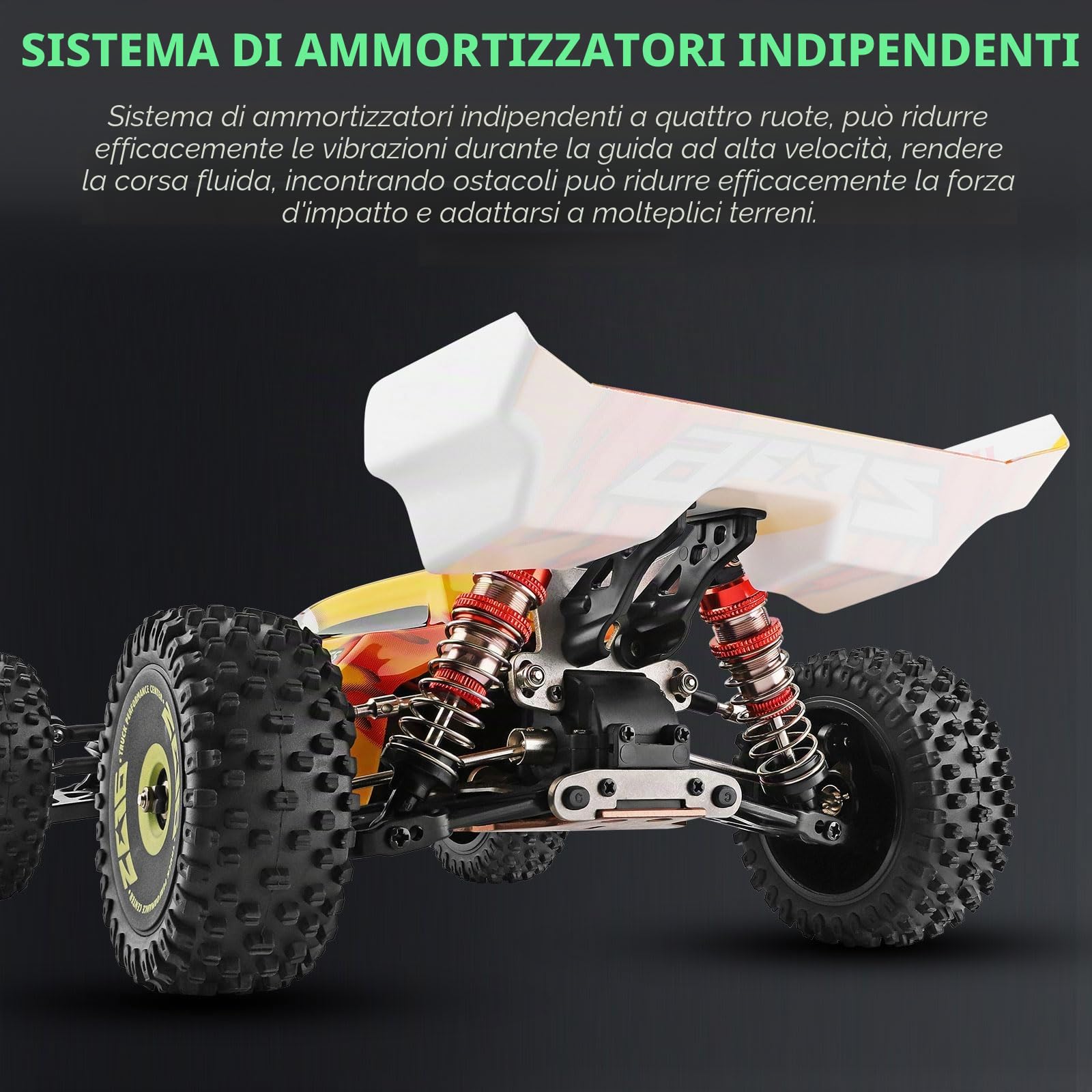 Goolsky XKS 144010 - Auto radiocomandata, 75 km/h RC, fuoristrada, crawler 1/14, 2,4 GHz, RC Car, 4 ruote motrici, RTR con alloggiamento in metallo