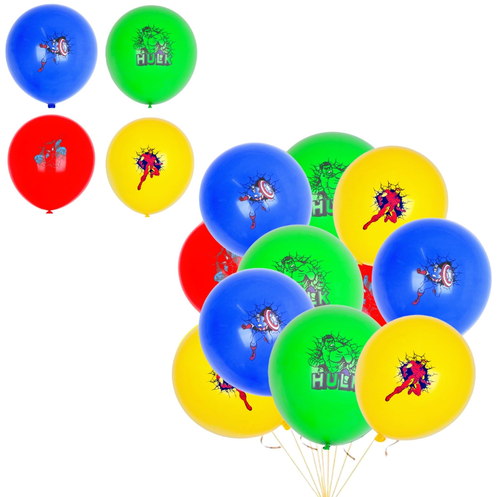 Spider Balloon Superhero Birthday Balloons,Party Decorations,12Pcs 12Inch Captain America Iron Man Hulk Spider Latex Balloons for Kids Boys Superhero Birthday Party Supplies