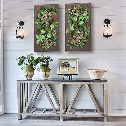 Vista 27 de Vandue Modern Home Living - Maceta suculenta de acero galvanizado de acero galvanizado (zinc envejecido, 16 bolsillos)