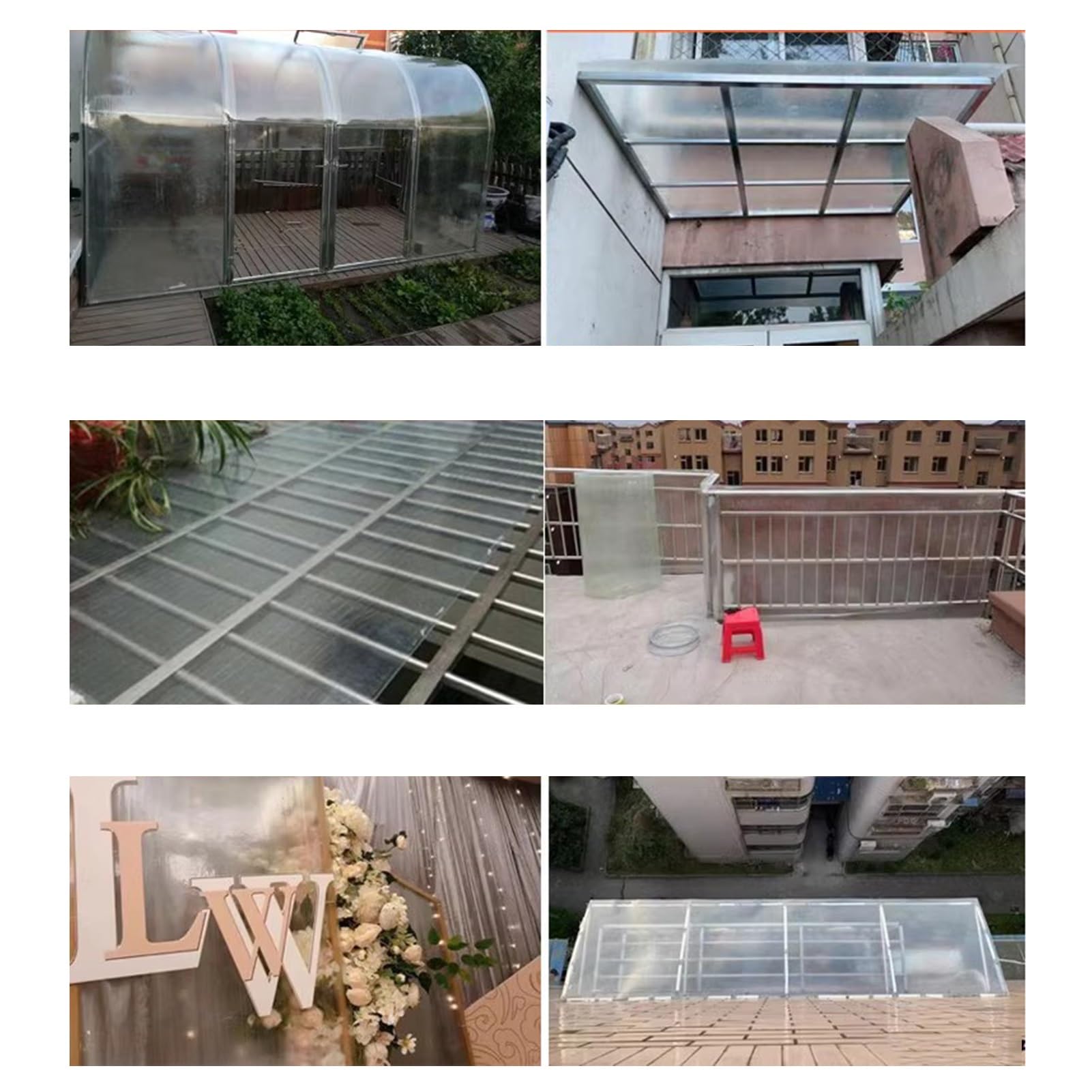 Paneles de Policarbonato Invernaderos 0,03 Pulgadas Espesor Revestimiento Fibra Vidrio for Tejados, Cocheras Y Marquesinas, Aislamiento Térmico(2.3X 19.7ft)