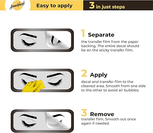 Miniatura 5 de Calcomanía de pared para pestañas - Pestañas - Cejas - Chica hermosa - Salón de belleza - Texto personalizado - Cejas - Calcomanía adhesiva - Citas