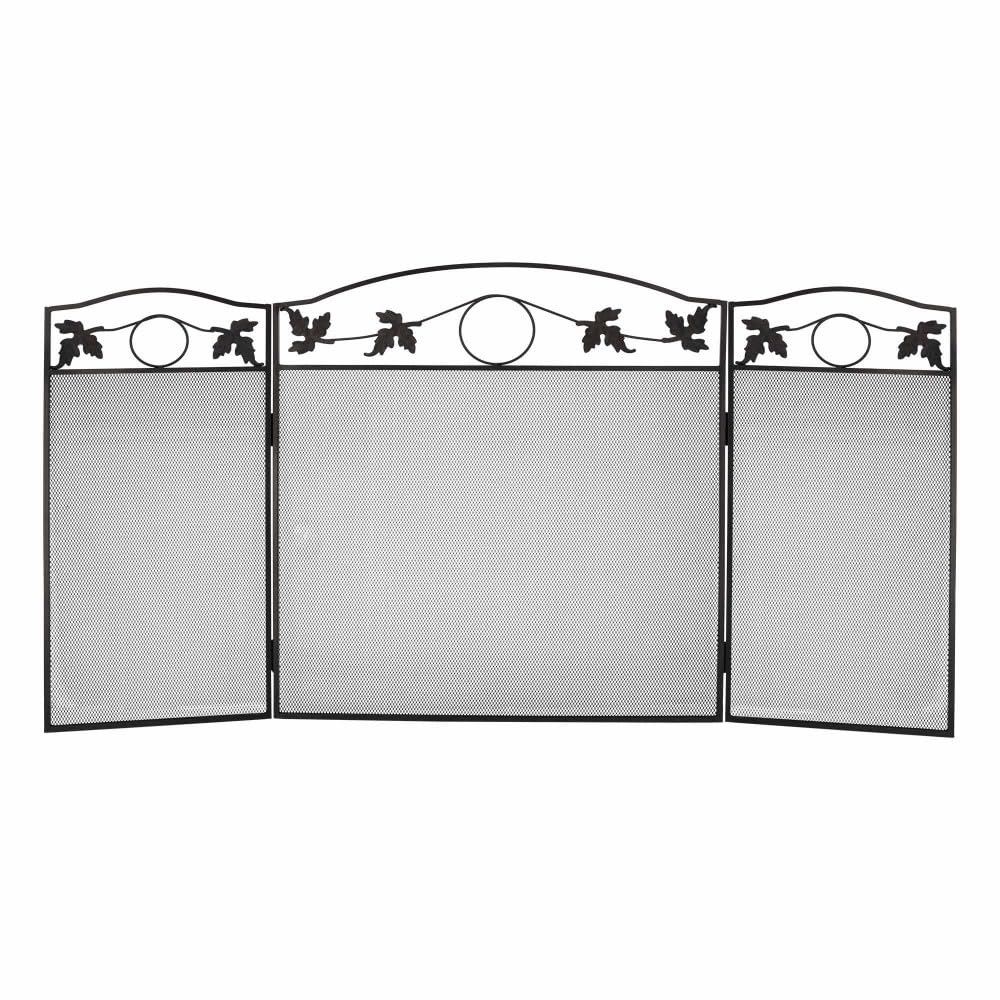 Grille de protection cheminée - Pare feu cheminée - Pliable 3 panneaux - Longueur 131cm - Hauteur 73cm - Acier - Décoratif