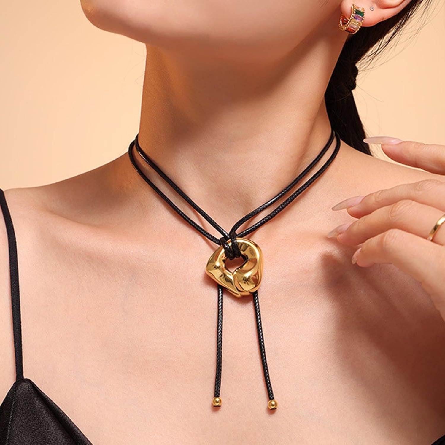 Frodete Statement Necklace for Women Chunky Gold Necklaces Long Pendant Necklace Boho Necklaces Gold Pendant Jewelry Cowboy Chic Style Cowgirl Outfit - Image 2