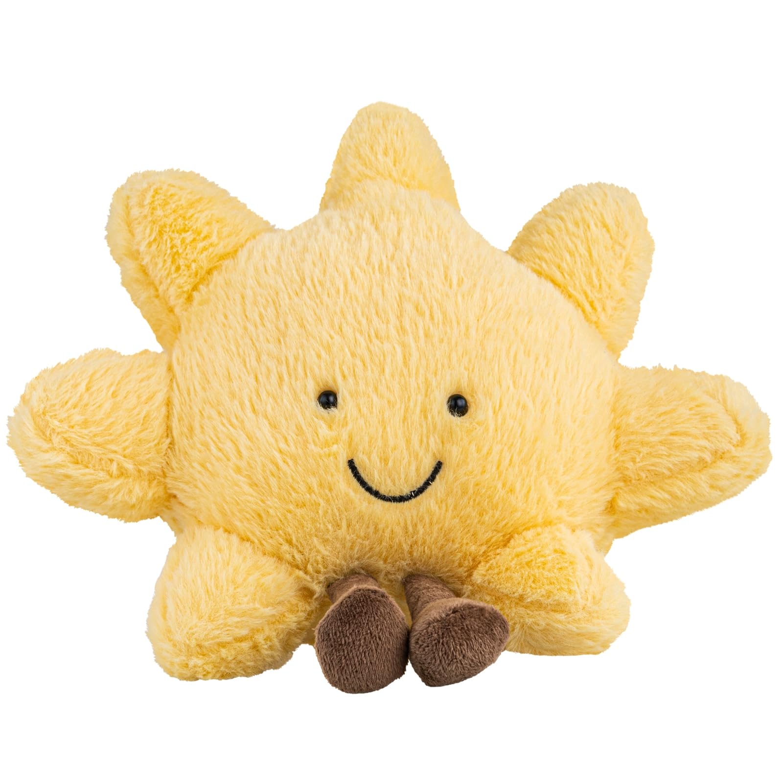 Cute Sun Plush Toy, Smiling Fun Filled Sun Pillow, 12" Yellow Sunshine Stuffed Animal, Sunshine Animal Pillow Soft Plush Toy for Children's Birthday Gift