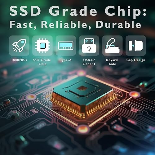 Miniatura 4 de LinkMore NR770 - Unidad flash USB 3.2 Gen2 de 1 TB, velocidad de lectura de hasta 1000 MBs, velocidad de escritura de hasta 800 MBs, unidad de pulgar