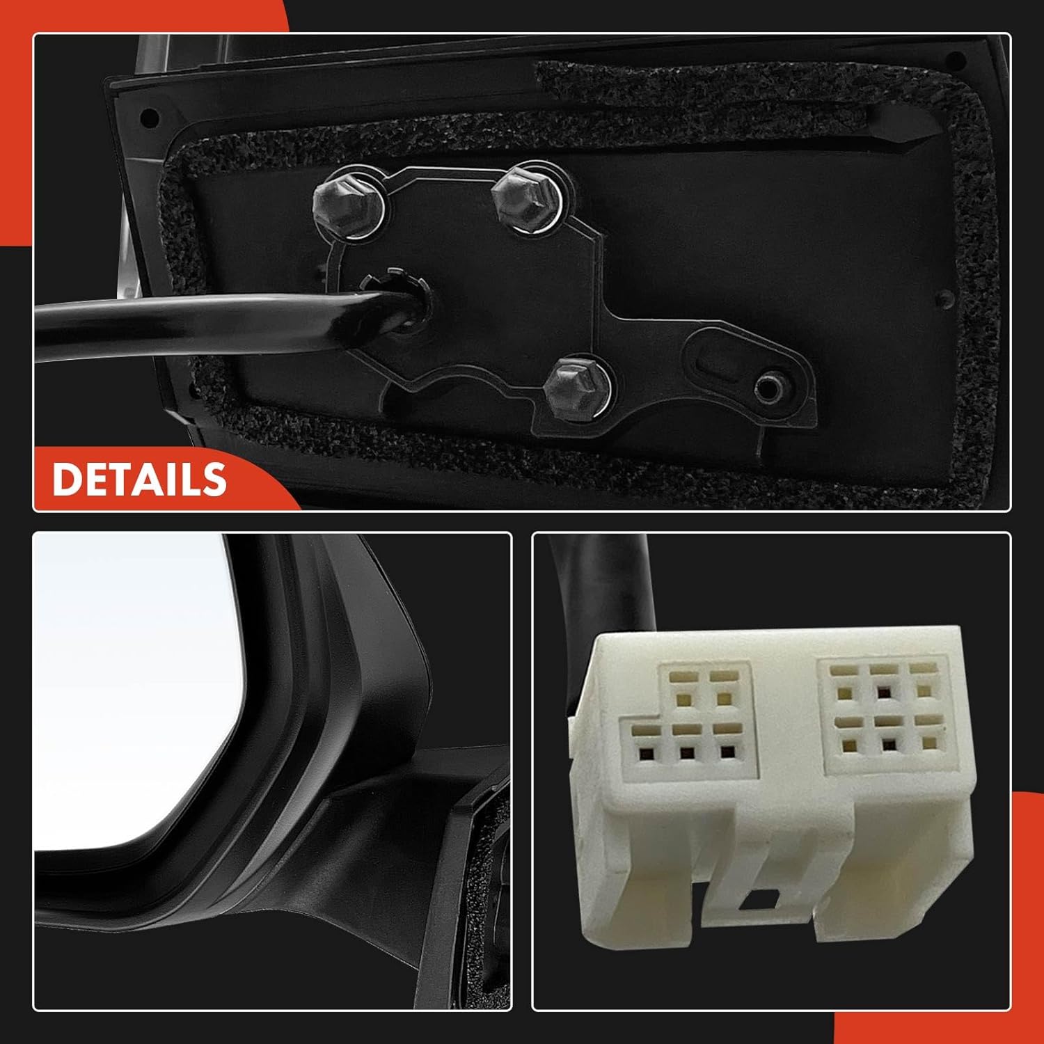 A-Premium Driver Side Power Door Mirror - Compatible with Toyota Prius 2016-2020, Prius Prime 2017-2020 - Heated Manual Folding Black Outside Rear View Mirror - Replace# 87940-47530, 8794047530