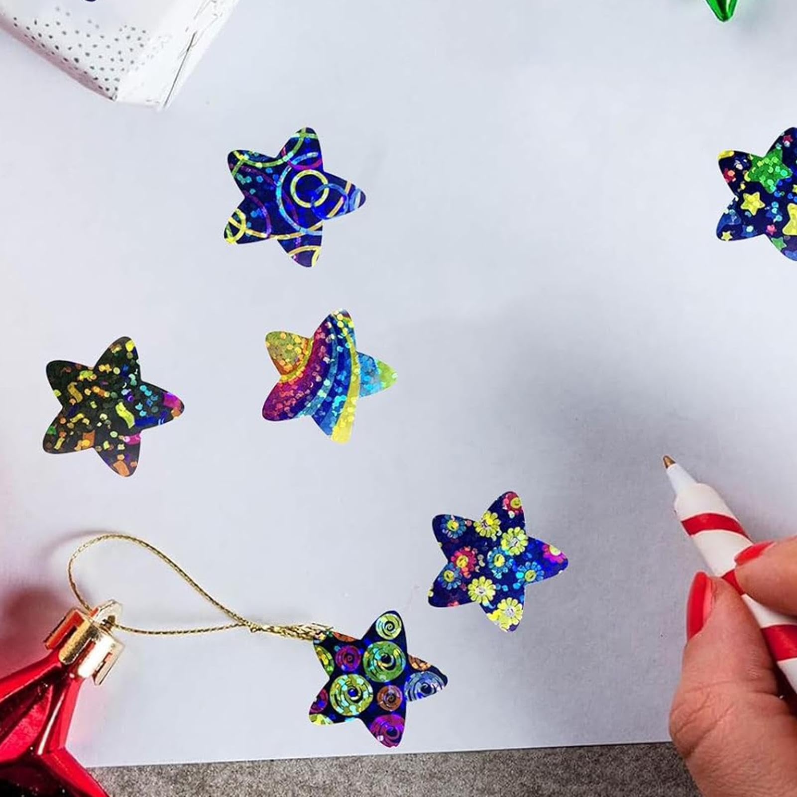 Adesivi A Forma Di Stella – Rotolo Da 500 Pezzi – 8 Disegni Spaziali, 2,5x2,5 Cm – Impermeabili, Per Insegnanti E Bambini