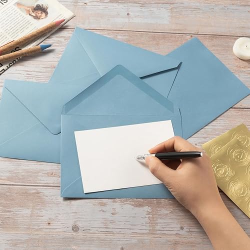 Vista 10 de 100 sobres A7 rosas de 5 x 7 pulgadas para tarjetas de felicitación, cumpleaños, bodas, tarjetas de invitación de baby shower (5.24 x 7.24 pulgadas)