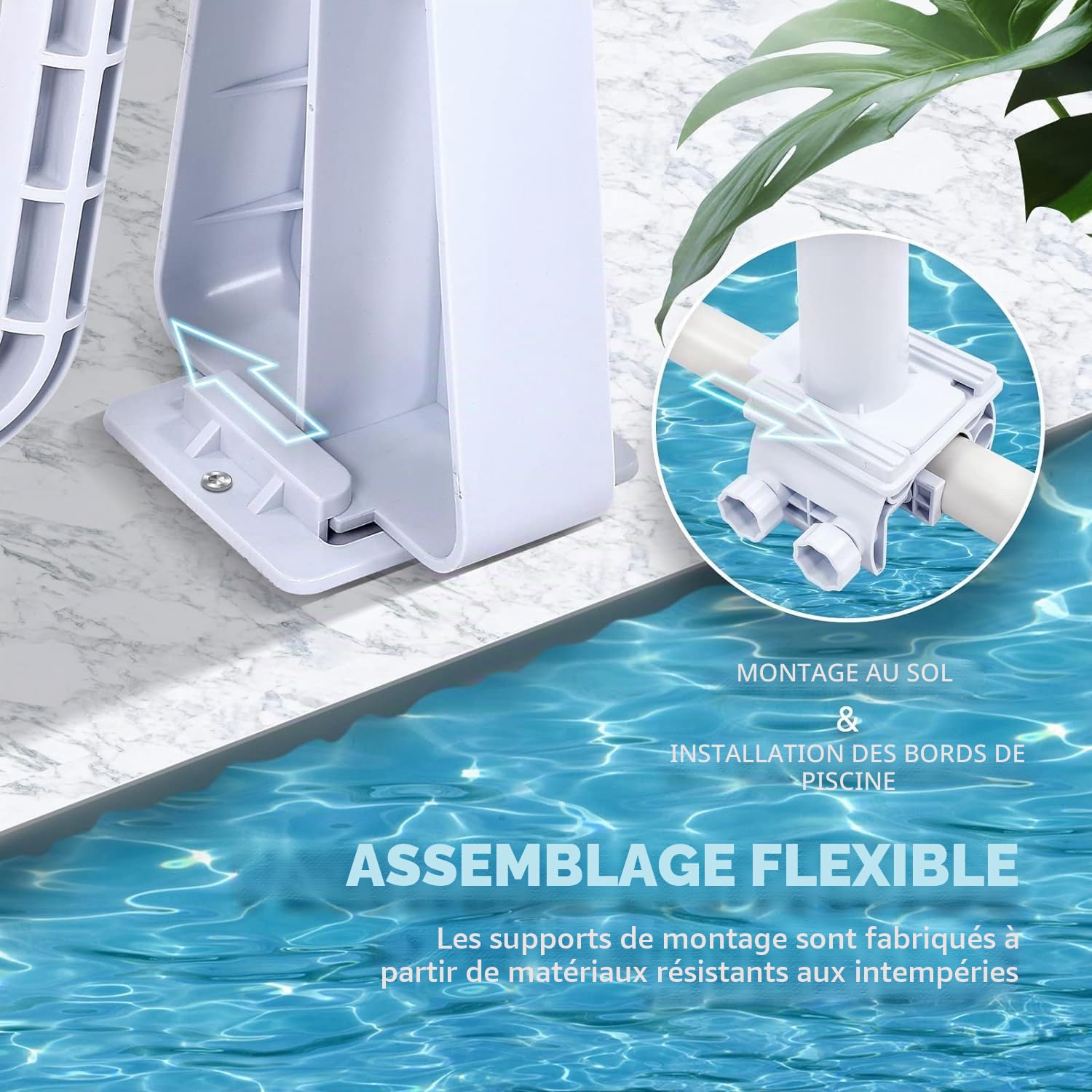 ACXIN Système d'enroulement de piscine mobile pour film solaire - Enrouleur de bâche - 1,05 m à 6,15 m - En acier inoxydable de qualité supérieure - Système d'enroulement réglable avec fixation et