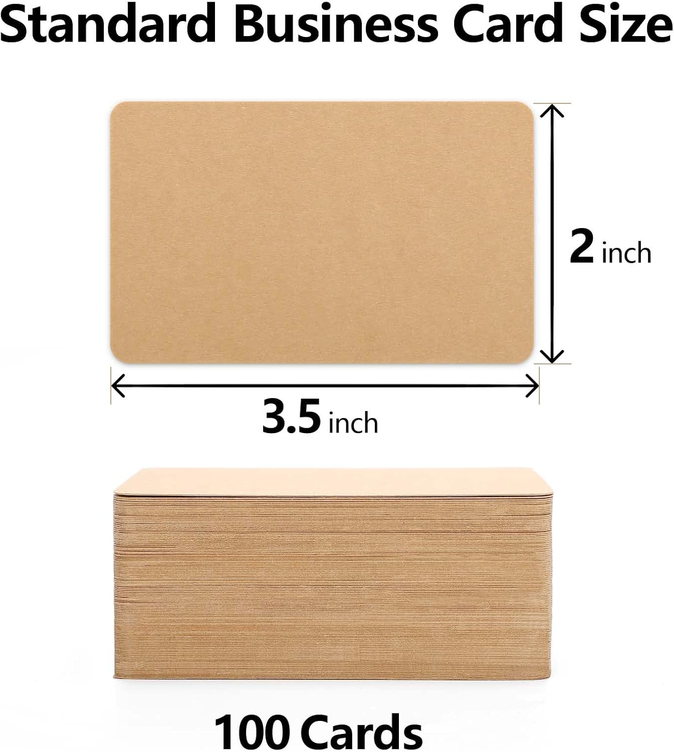 MaxGear 100pcs Thank You Cards Small Business, 3.5" x 2" Blank Business Cards, Small Thank You Cards Small Note Cards, Christmas Gift Cards, Thank you for Supporting My Small Business Cards, Brown : Office Products