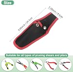 M METERXITY Garden Pruner Sheath, Portable Canvas Pruning Shears Sheath Plier Holder for Belt, Garden Scissors Case for Hand Pruner/Garden Shears/Clippers [Red-Black]