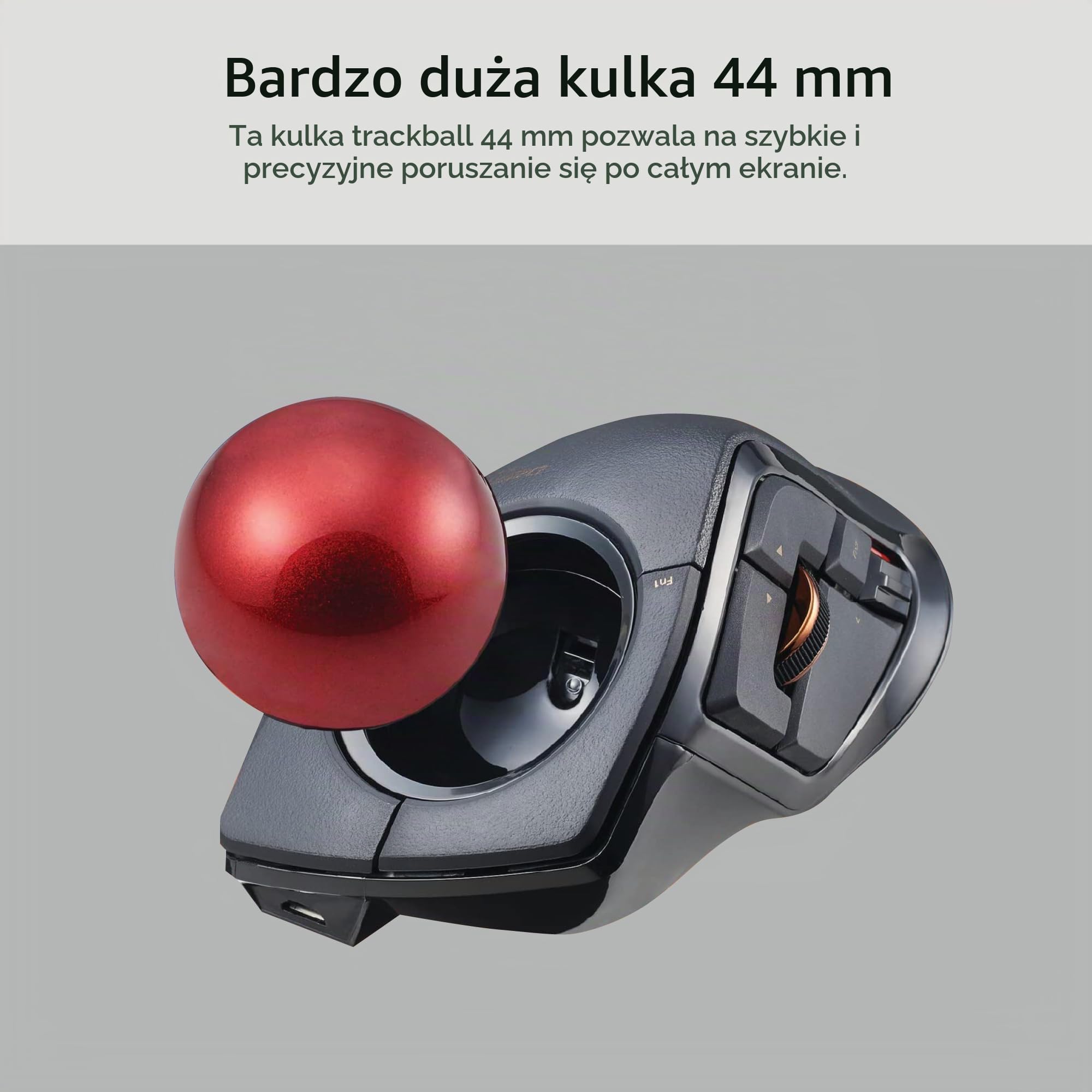 ELECOM DEFT Pro Mysz trackball, przewodowa, bezprzewodowa, połączenie Bluetooth 3 typy, ergonomiczna konstrukcja, funkcja 8 przycisków, czerwona kulka, Windows11, MacOS (M-DPT1MRXBK)