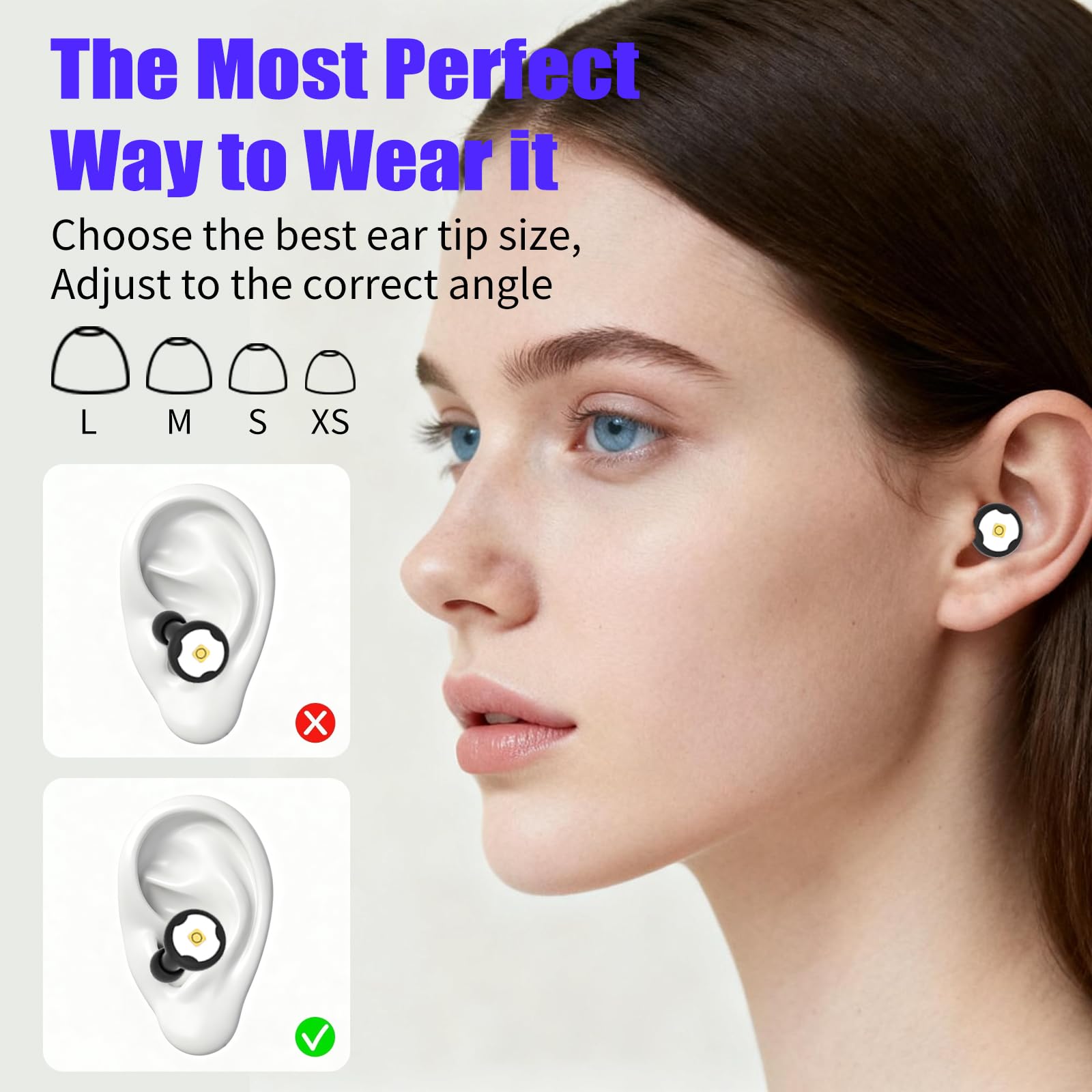 Bouchon D'oreille Pour Dormir, Bouchon D'oreille Anti Bruit，Silicone ultra-doux Réutilisable, Protection Auditive Fiable Pour Sommeil, Travail, Concentration, Voyages et Concerts (Noir)
