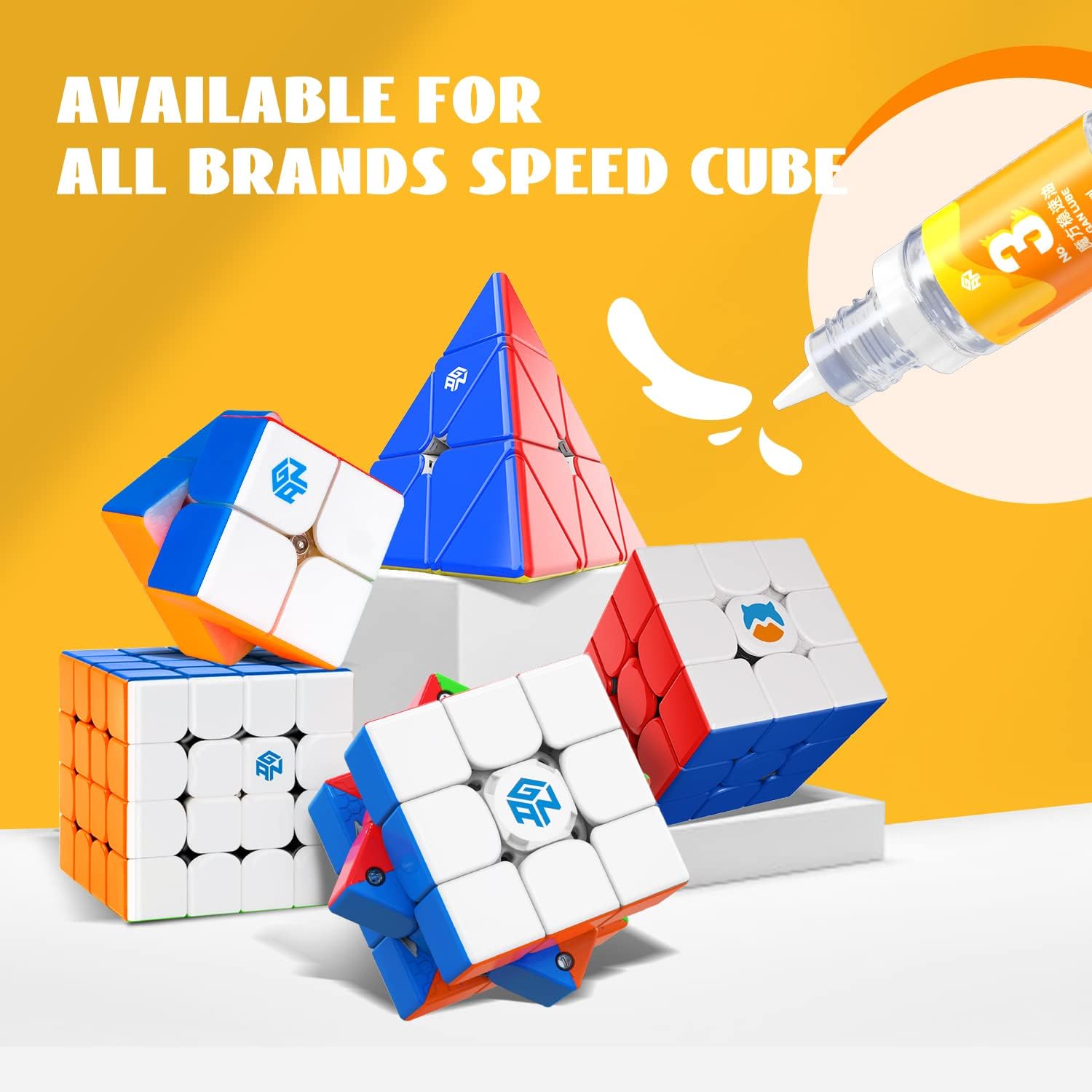GAN Speed Cube Mastery Lube 10ml & Storage Bag, Lubricant for Cube Speed Stabilizing