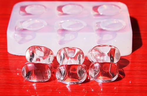 Miniatura 5 de Moldes de anillo de silicona transparente multitransparente, 6 piezas, tamaño 6-2 piezas, tamaño 7.75-2 piezas, tamaño 8.75-2 piezas (A34)