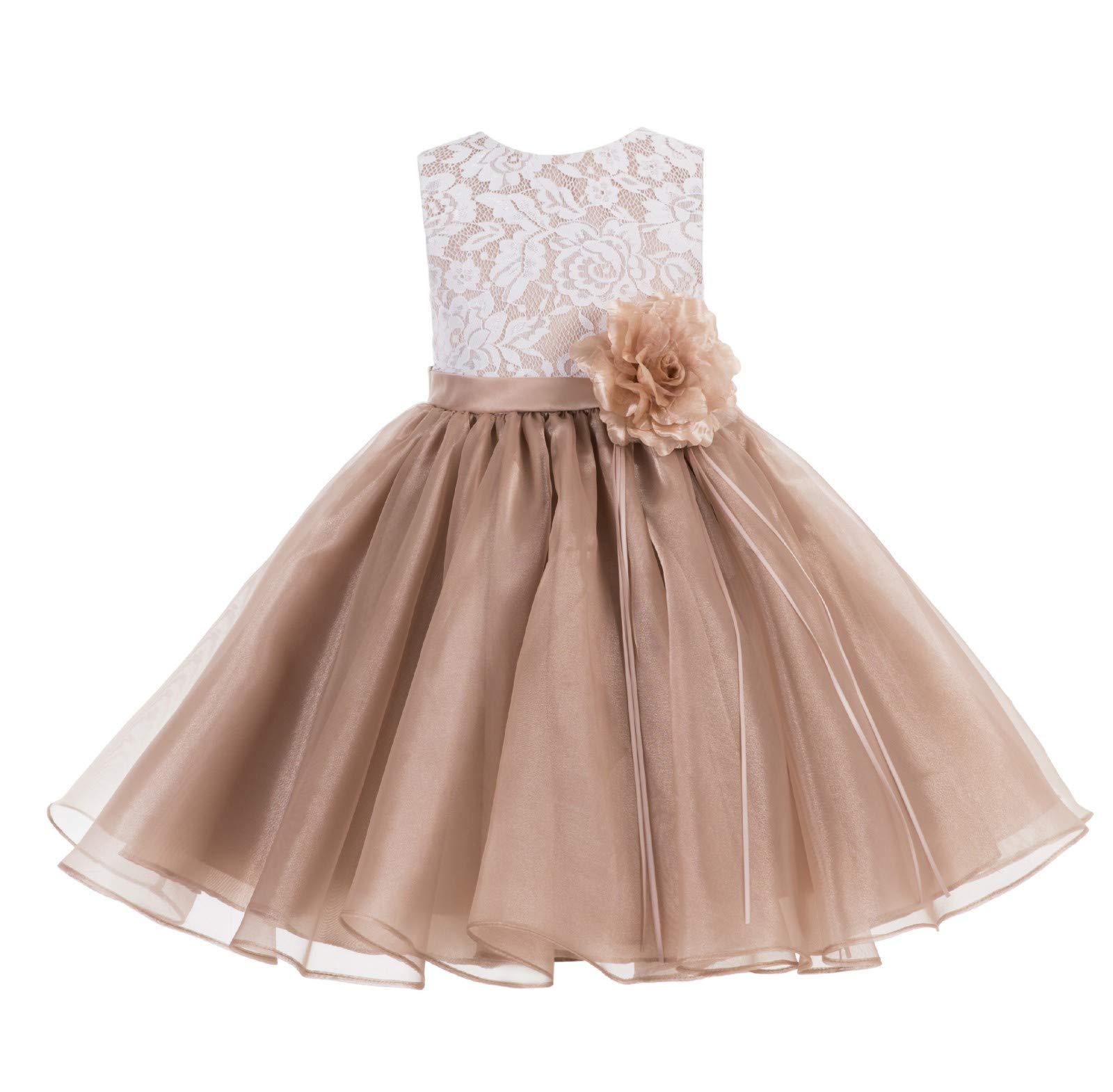 ekidsbridal Encaje Organza Junior Vestido de niña de flores ocasión especial bautizo vestido 186F