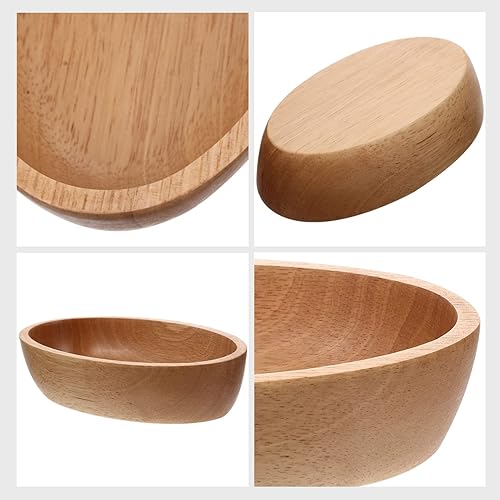 Miniatura 6 de Zerodeko Cuenco de madera para servir ensalada, cesta de frutas, aperitivo, bandeja para aperitivos, postres, bandeja de dulces, lavado de verduras,