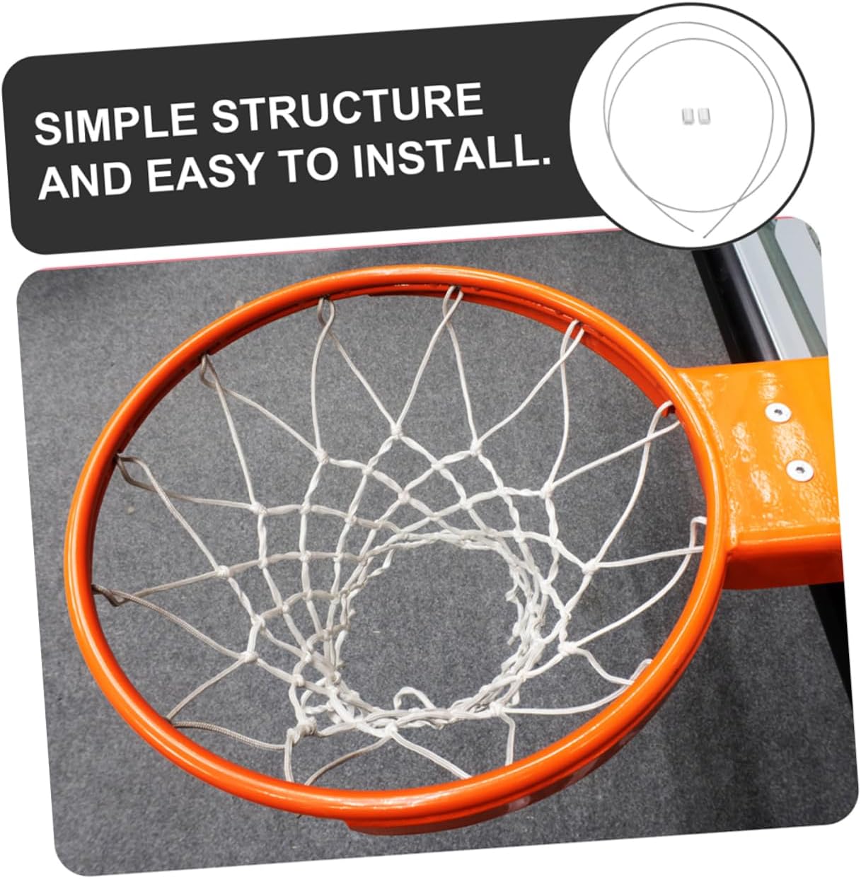 4pcs Basketball Net String Fixing Cord Durable Steel Wire Rope for Quick Installation Versatile Netting Accessory for Hoops Frames and Boards