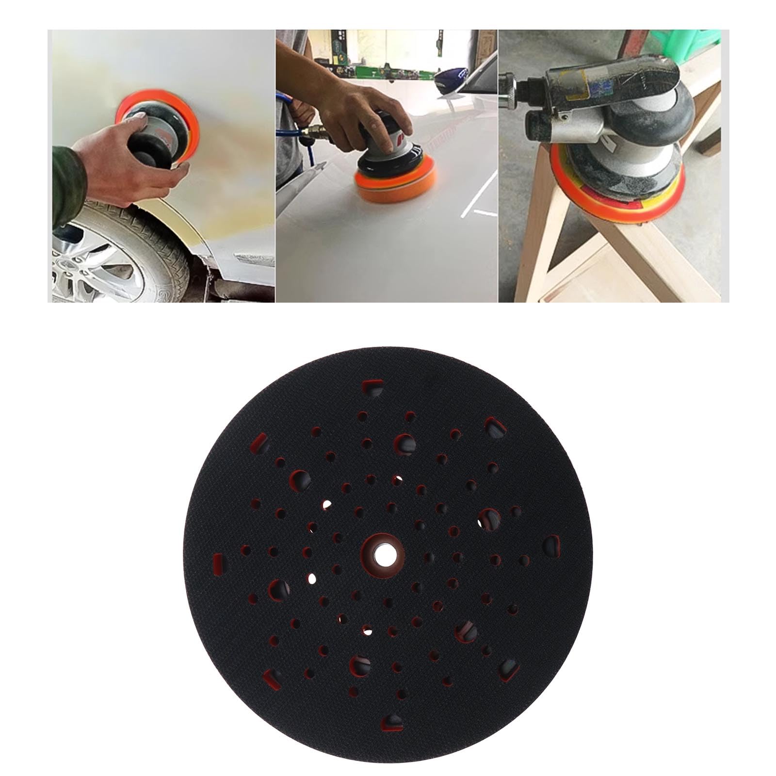 Tampone abrasivo compatibile con Bosch GET 75-150 GEX 34-150 GEX 40-150 Hook & Loop Platorello 6 pollici 150 mm 72 fori sostituisce OE 2608900007