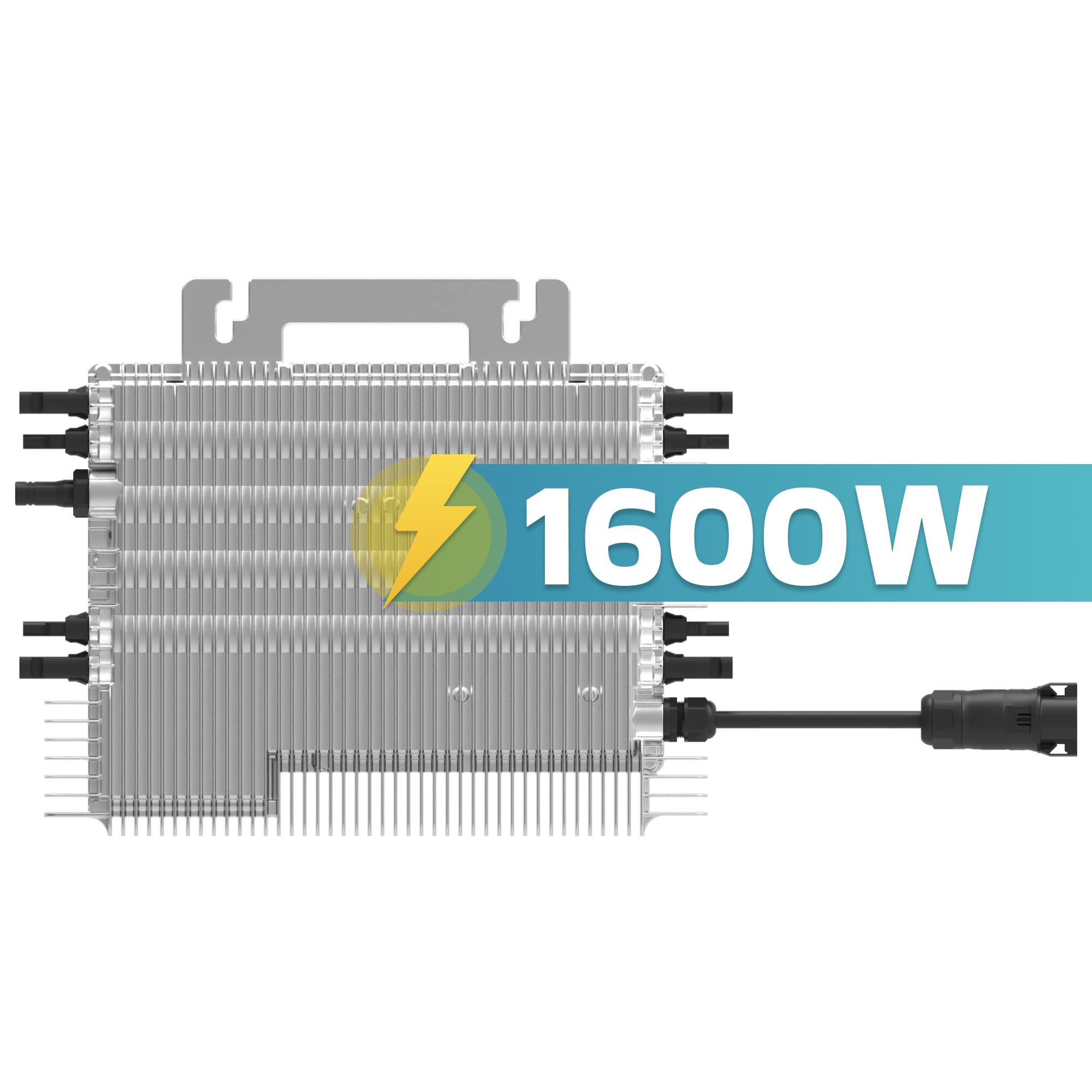 DEYE Mikro-Wechselrichter 1600 W SUN-M160G4-EU-Q0 inkl. 5m Anschlusskabel für Mini-PV Solaranlage Balkonkraftwerk, IP67 wetterfest, 4 MPPT, WiFi, Micro Inverter