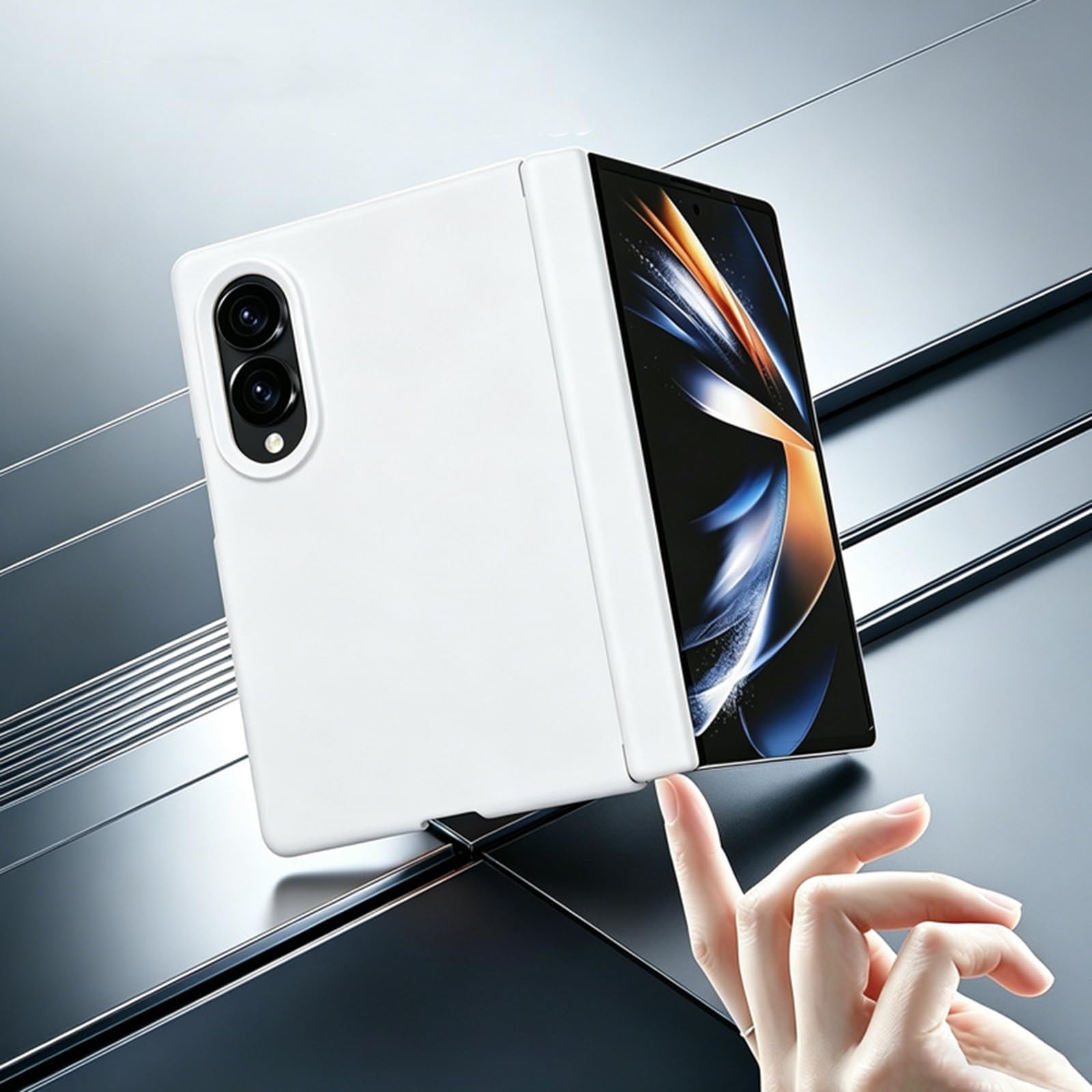 Sottile Custodia per Samsung Galaxy Z Fold 8, Morbido Silicone Liquido | Magnetica Cerniera Protezione Anti-Impronte Cover Compatibile con Ricarica Wireless Caso