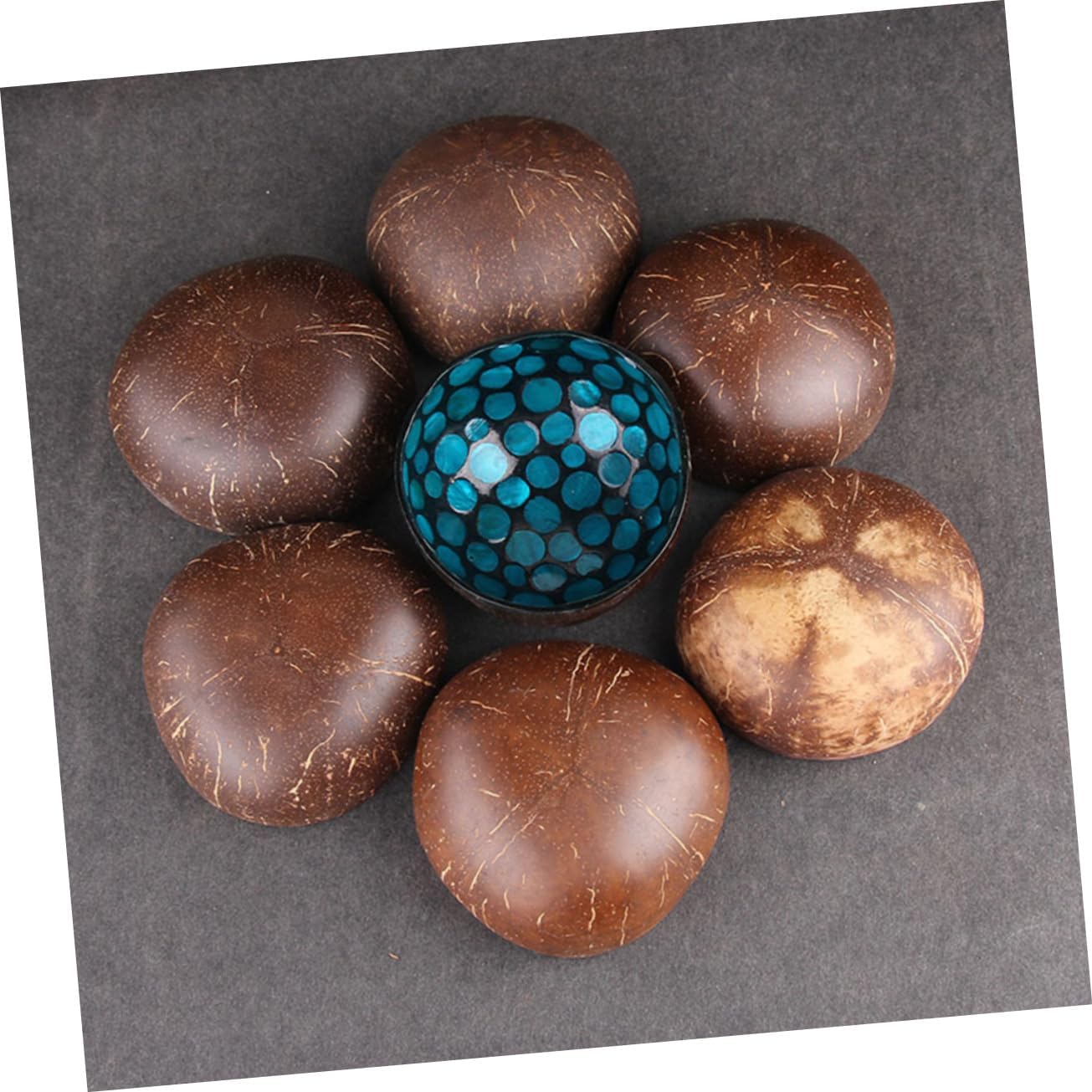 Unomor Natural Coconut Shell Bowl Decorative Candy Container Nuts Key Holder Eco-friendly Home Decor Unique Handmade
