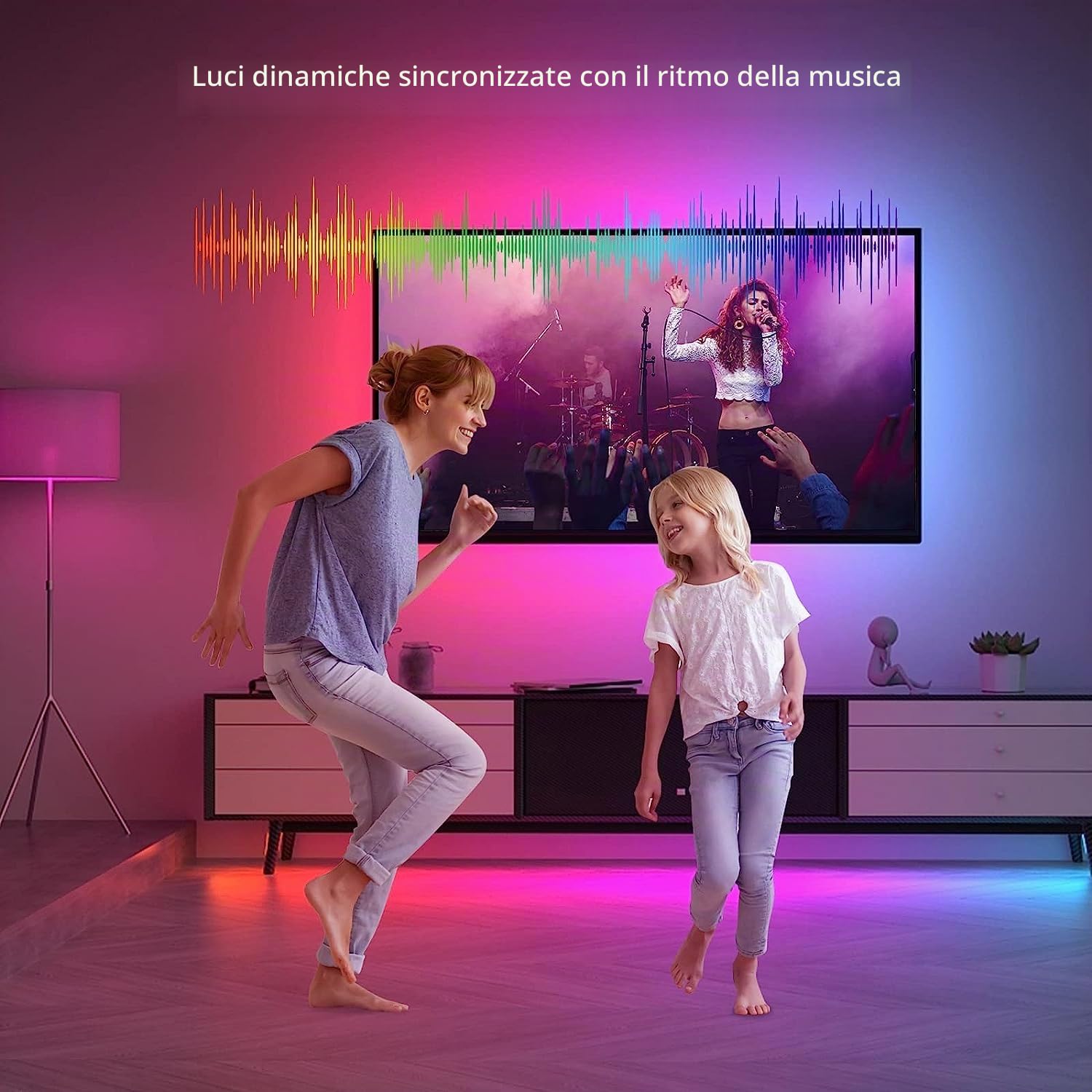 WiFi Striscia LED 30 Metri, RGB Smart Strisce LED con Telecomando, tuya App Controllato, Sincronizza con la Musica, Funziona con Alexa Google Assistant, Luci LED Colorate per Casa,Cucina,Bar