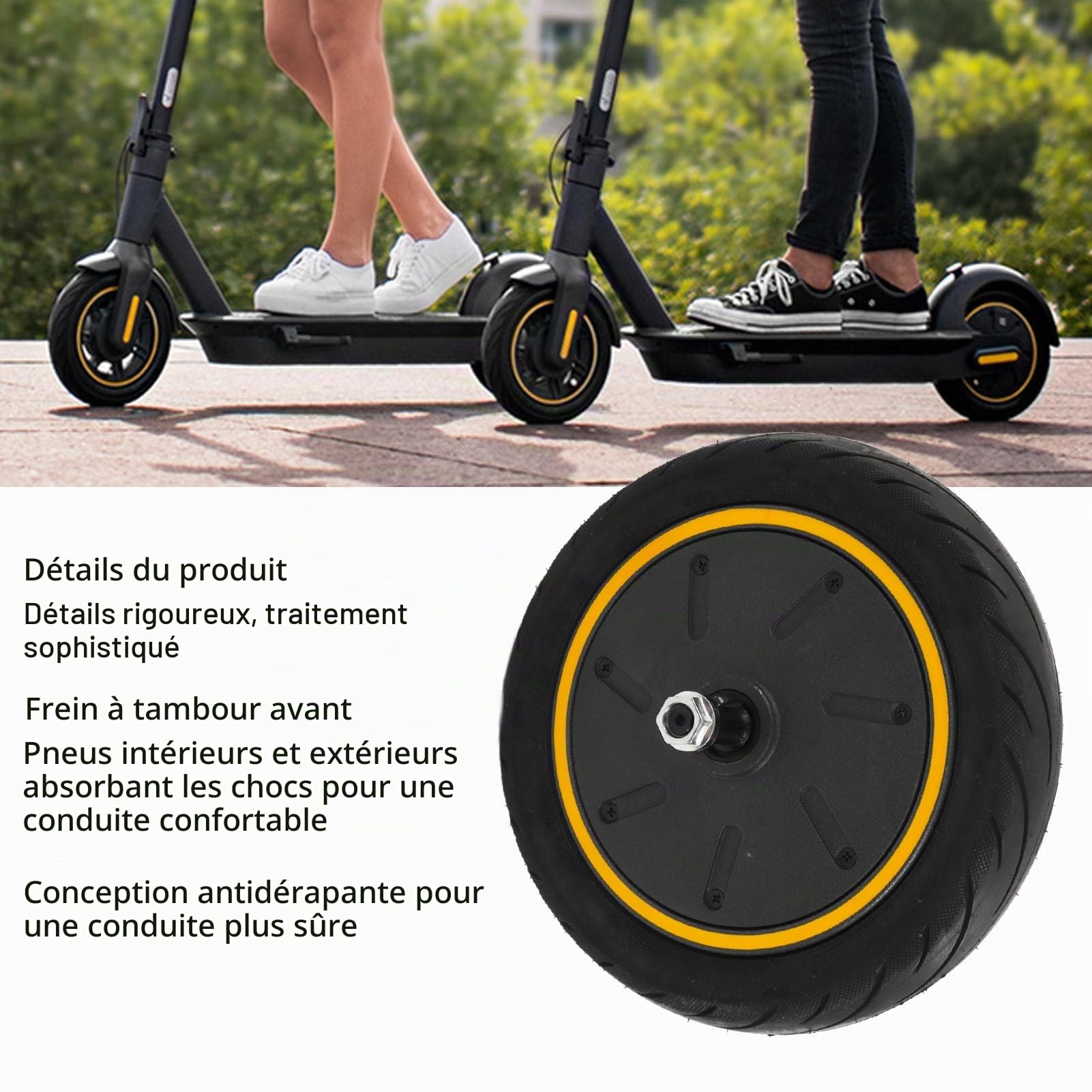 BuyWeek Roue de Moteur de Moyeu de Scooter Électrique pour Ninebot MAX G30, 48V 350W Moteur d'Entraînement de Roue Arrière de Trottinette Électrique