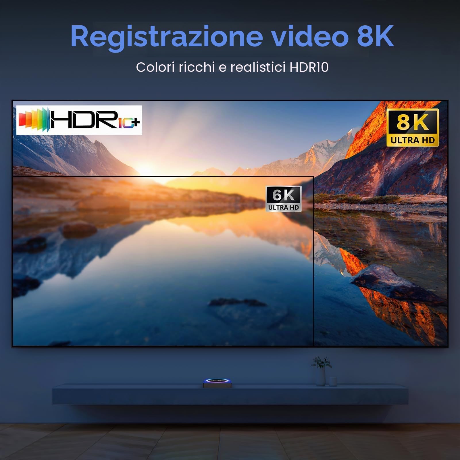 Android 13.0 TV Box, 4GB RAM 32GB ROM RK3528 Quad-Core Smart TV Box, supporto 2.4G / 5.0G Dual WiFi 6 BT 5.0，HDMI 8K Smart Box TV