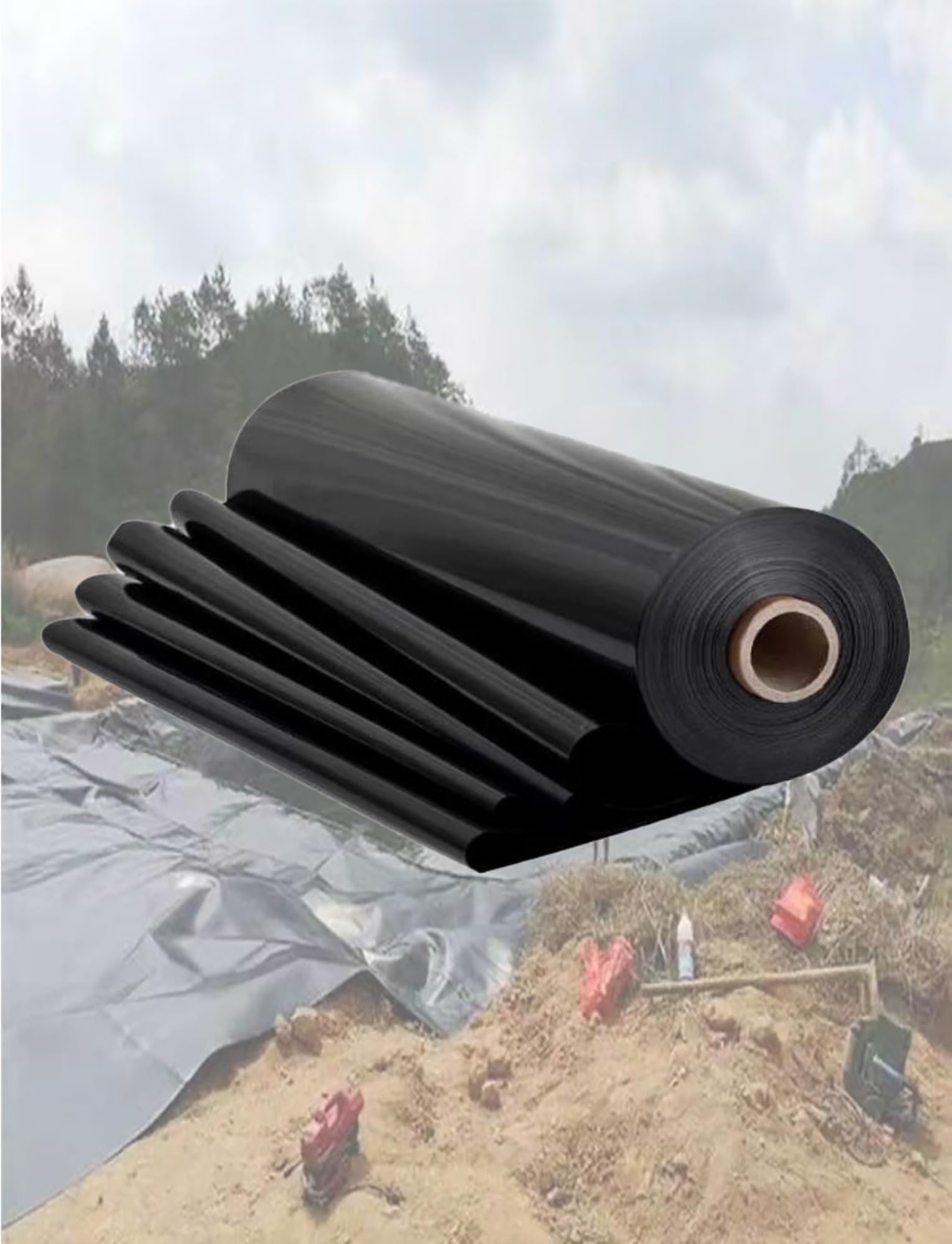 Membrane pour bassin de jardin et étang à poissons avec cascade extérieure