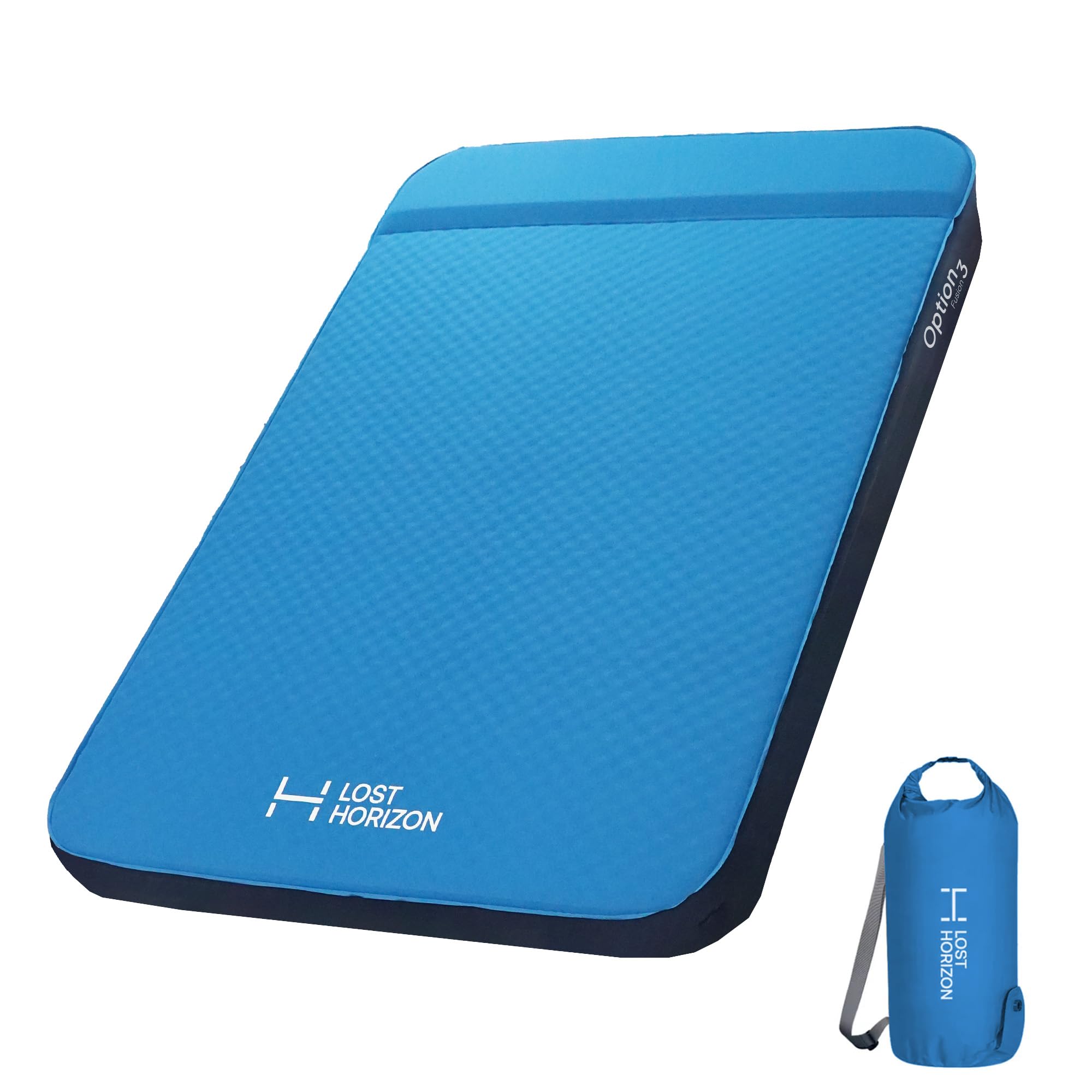 SIMILAR TO..LOSTHORIZON Air & Foam Camping Mattress, Self-Inflating Sleeping Pad, 3" Thick, with Pump Sack, Full