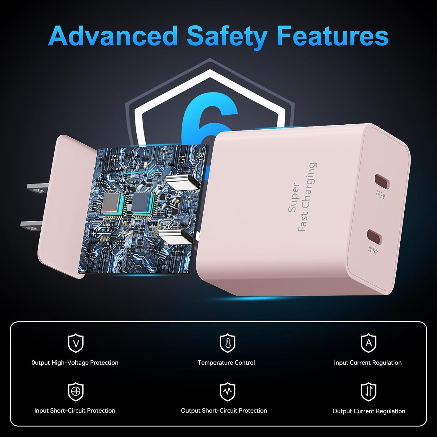 45W Super Fast Charger USB C, Dual Android Phone Charger Type C Chargers Fast Charging Block with 10FT Long USB-C Charging Cable Cord for Samsung Galaxy S26 Ultra/S26+/S26/S25 Ultra/S25/S24Ultra/S24
