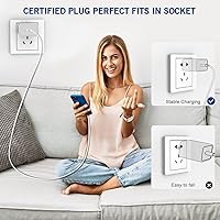 Vista 7 de Cargador rápido para iPhone, 20W [Certificado Apple MFi] USB Tipo C Bloque de Carga Rápida Power Delivery Cargador Lightning con Cable Lightning