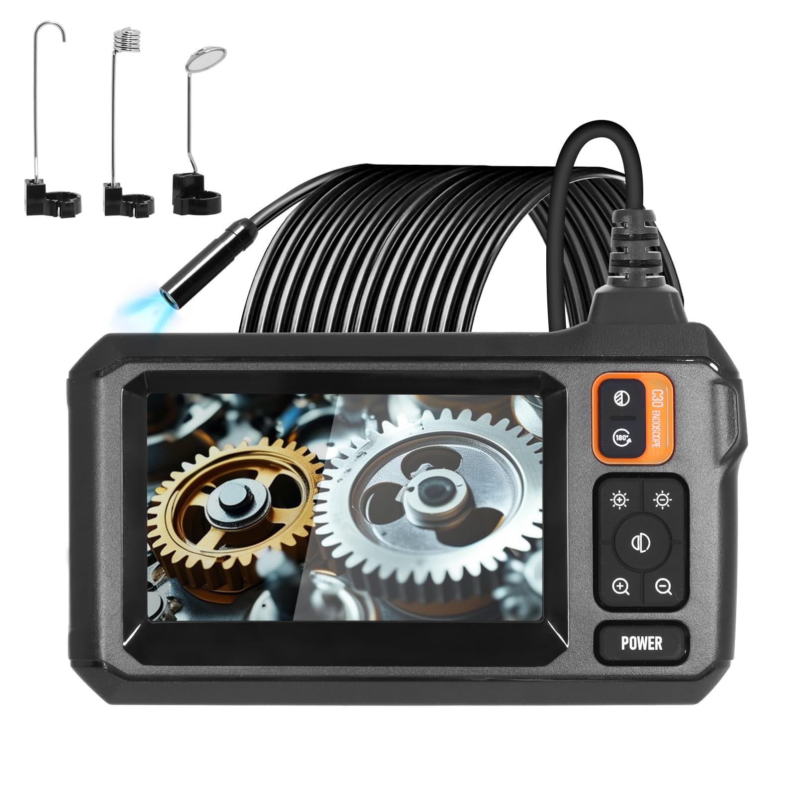 Camera Endoscopique 10m 1920P HD Avec Écran 4.3" IPS - 8 LED IP67 Inspection Canalisation