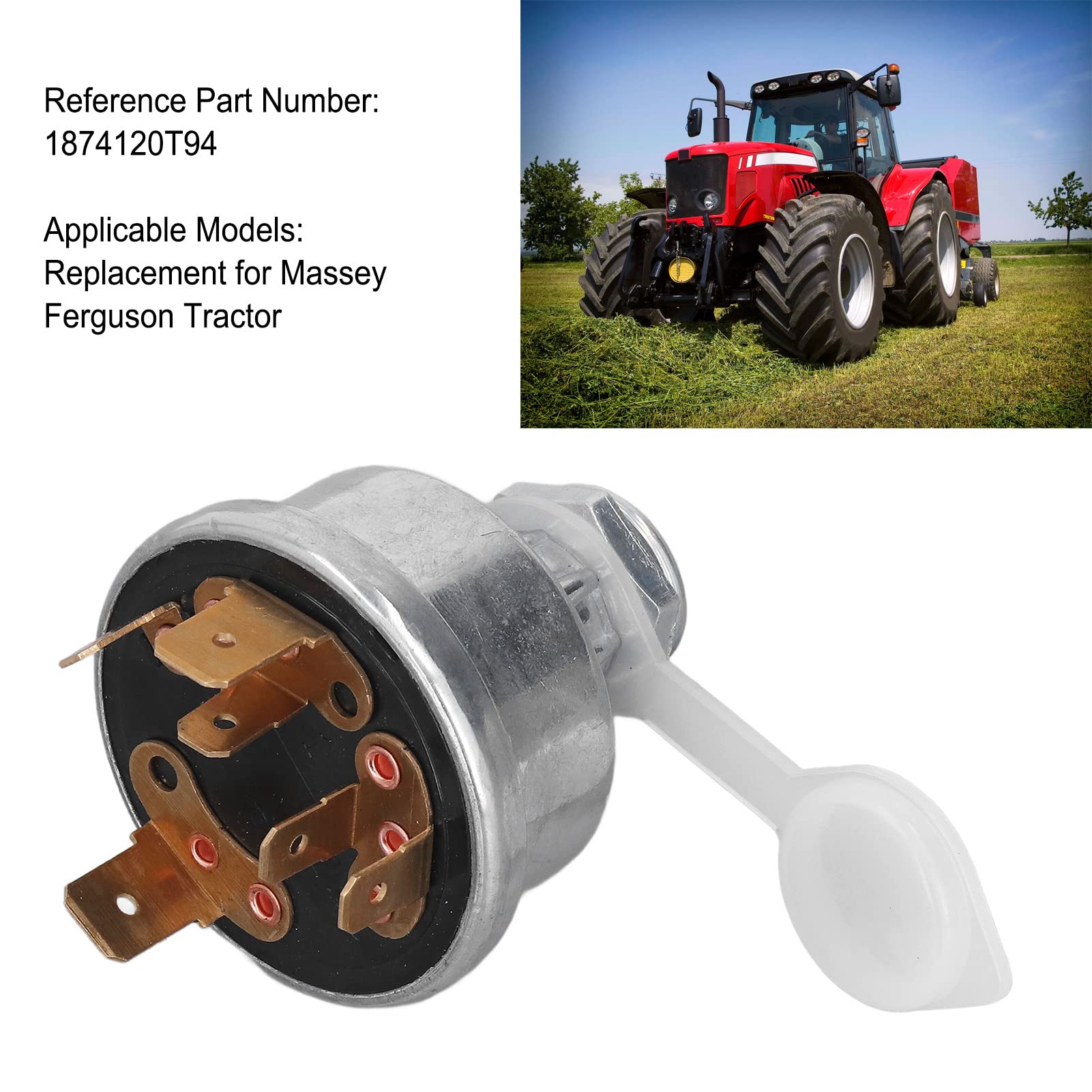 Interruttore di Accensione del Trattore 1874120T94 per la Sostituzione Dell'interruttore della Chiave di Accensione del Motorino di Avviamento del Trattore Massey Ferguson