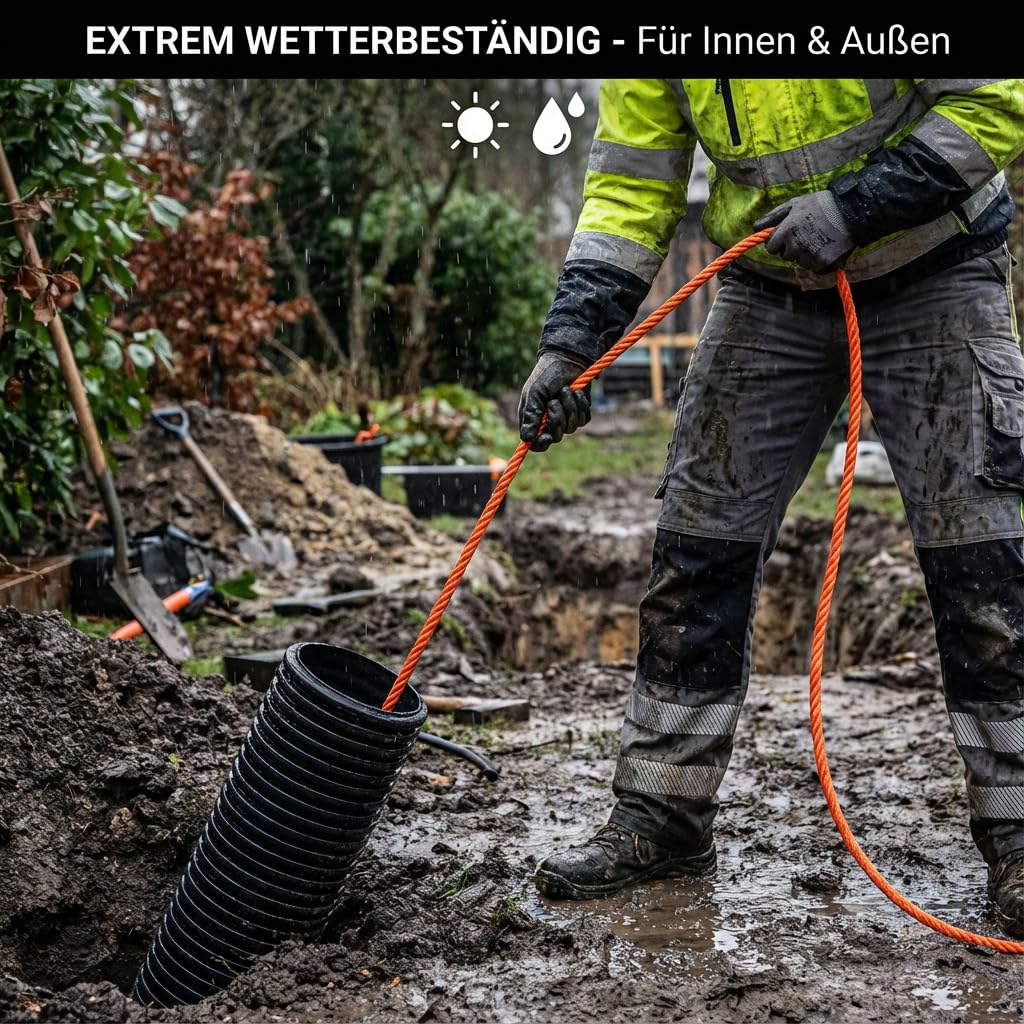 Best_rope24 Kabeleinziehhilfe Einziehspirale 500m 5mm PP Einziehseil | Robuste Kabelziehhilfe, reißfestes PP Kabeleinziehseil für die Elektroinstallation und Leerrohre