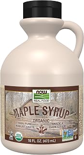 NOW Foods Organic Grade A Dark Maple Syrup, 16 oz - Pure Robust Flavor, Non-GMO, USDA Certified