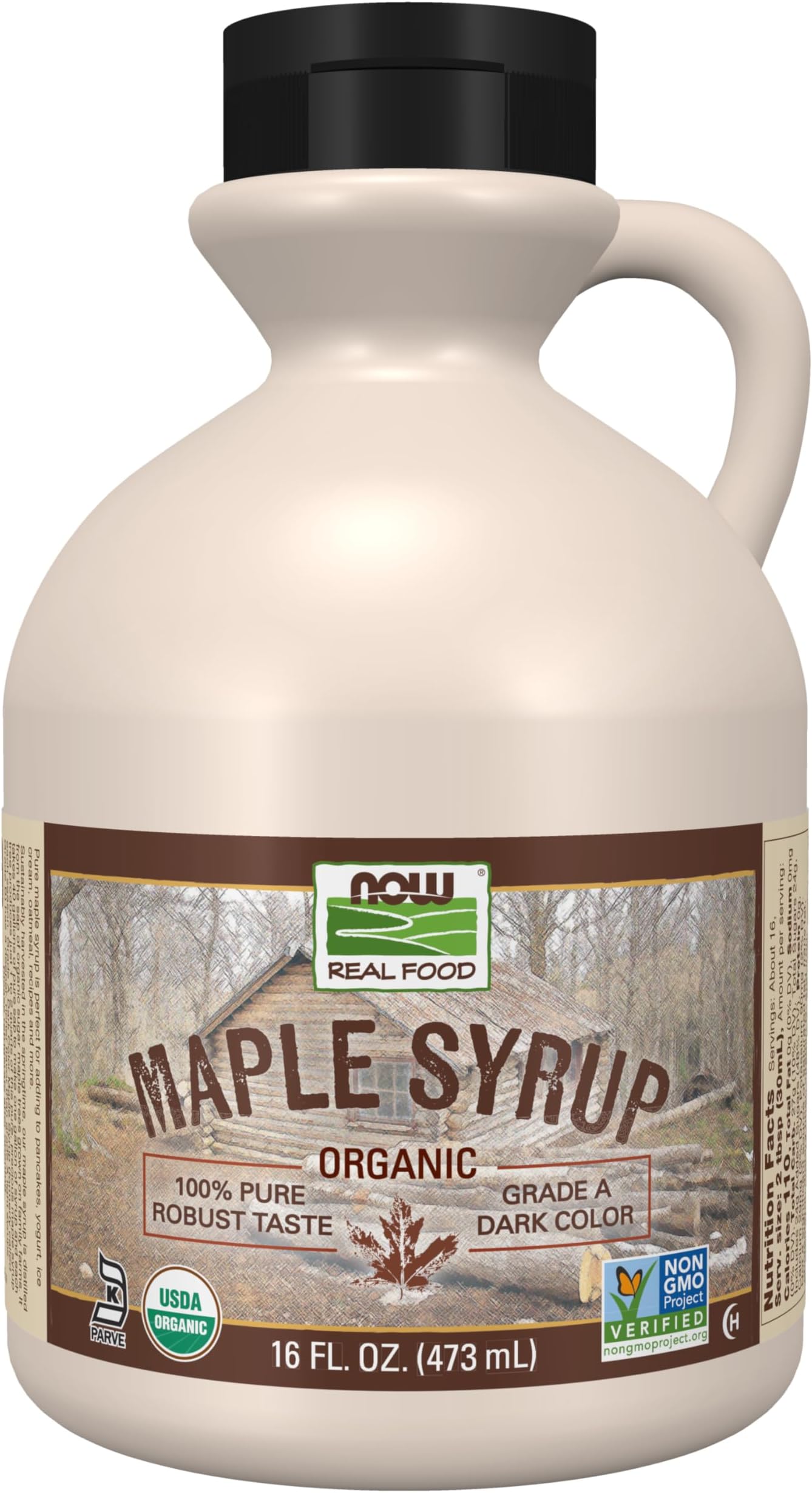 NOW Foods Organic Maple Syrup Grade A, Dark Color,16oz
