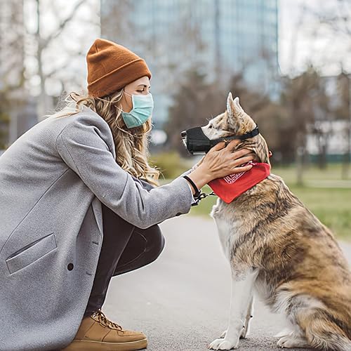 Miniatura 3 de Heele - Bozal para perro de nailon, suave bozal anti mordeduras y ladridos, de malla transpirable para mascotas y perros pequeños, medianos y