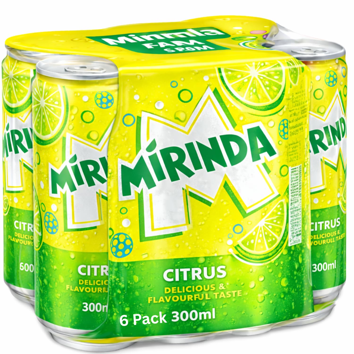 Mirinda Citrus Carbonated Soft Drink (Pack of 6) 300ml Can By COUGAR, Refreshing Fizzy Citrus Soda, Delicious & Flavourful Sparkling Beverage, Sweet & Tangy Taste, Ready to Serve Chilled, Single Serve Can for Parties & Everyday Refreshment - (Imported-UAE)-image-48
