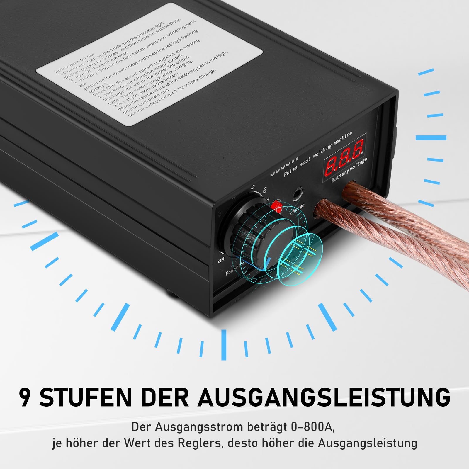 8000W Punktschweißgerät Akkus, Tragbares Punktschweißgerät DIY Kit, Handschweißgerät mit Nickelband, Einstellbare Schweißgeräte für Punktschweißmaschinenset