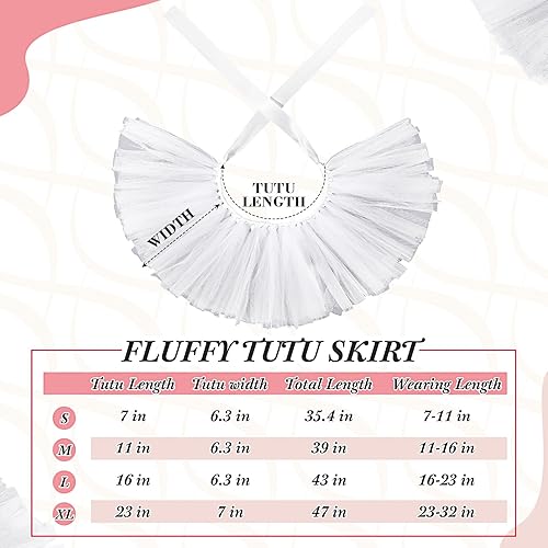 Miniatura 3 de Juego de 2 piezas de corona de perro con diadema y tutú para perro, con diamantes de imitación de cristal, tiara, corona, falda tutú, vestido para