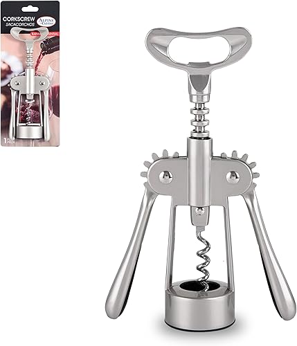 Alpine Cuisine Sacacorchos de aleación de zinc resistente de 7 pulgadas con mango ergonómico antideslizante, sacacorchos para botellas de vino,
