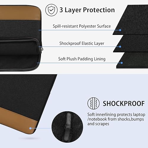 Miniatura 3 de Funda para laptop de 14 pulgadas impermeable portátil con bolsa de accesorios bolsa protectora para laptop compatible con MacBook AirPro de 14