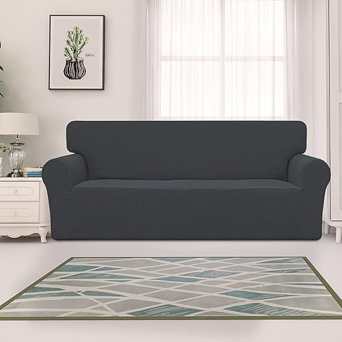 Vista 111 de Easy-Going Funda de sofá reclinable de jacquard elástico, suave de 4 piezas, con lazo elástico, protector de muebles lavable para niños, mascotas
