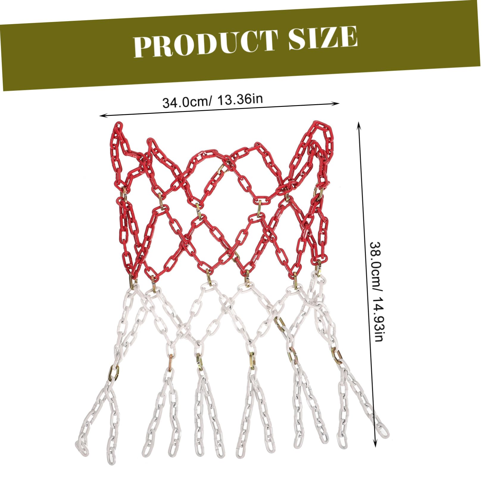 VANZACK Metal Basketball Chain Net Heavy Duty Replacement Basketball Net for Use Water Resistant Easy Installation Compatible with Standard Hoops for Parks Community Courts