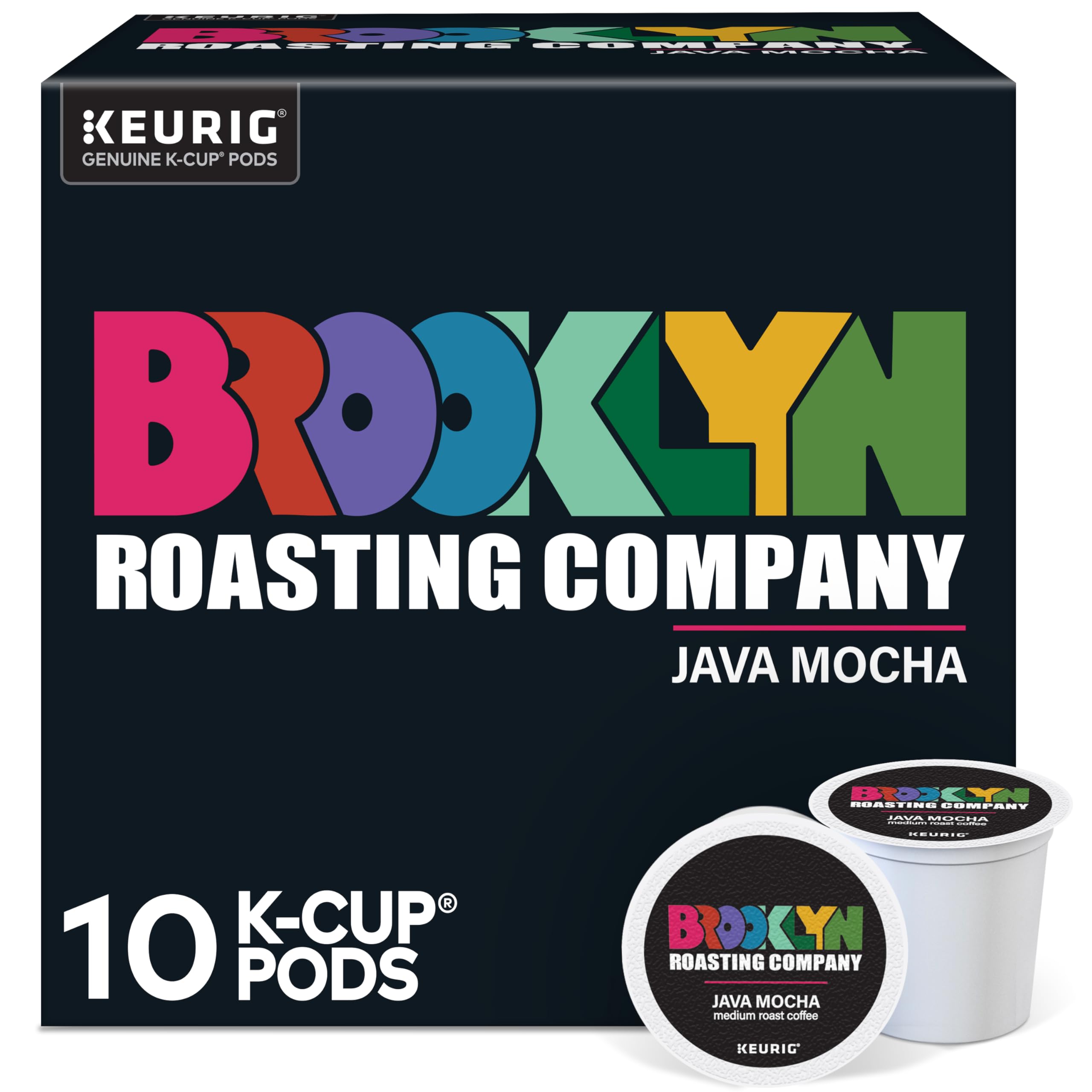 Brooklyn Roasting Company Java Mocha, Single Serve Keurig K-Cup Pods, Medium Roast Coffee, 10-Count Box