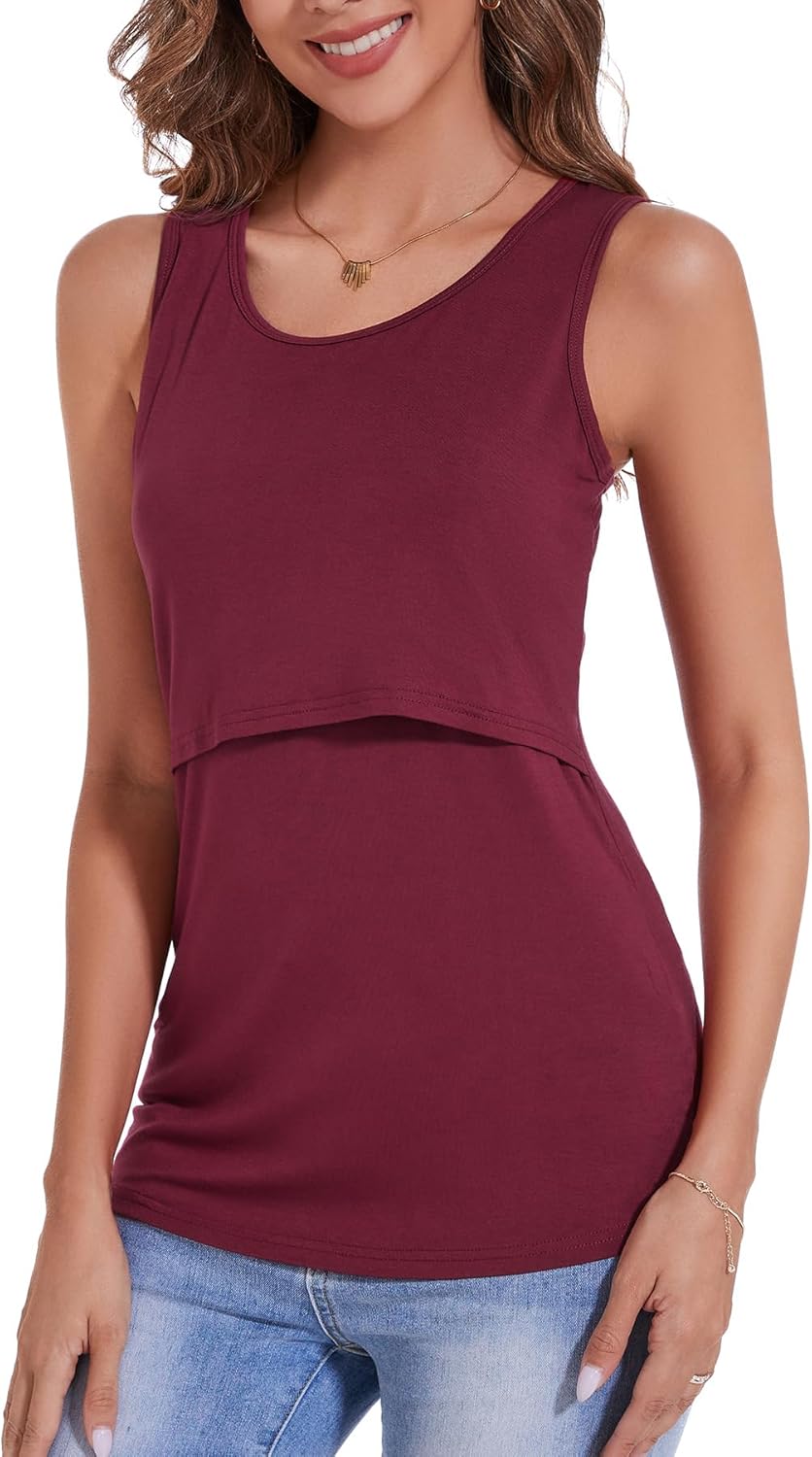 Sosolism Women's Maternity Nursing Tank Tops for Breastfeeding Shirt - Image 6