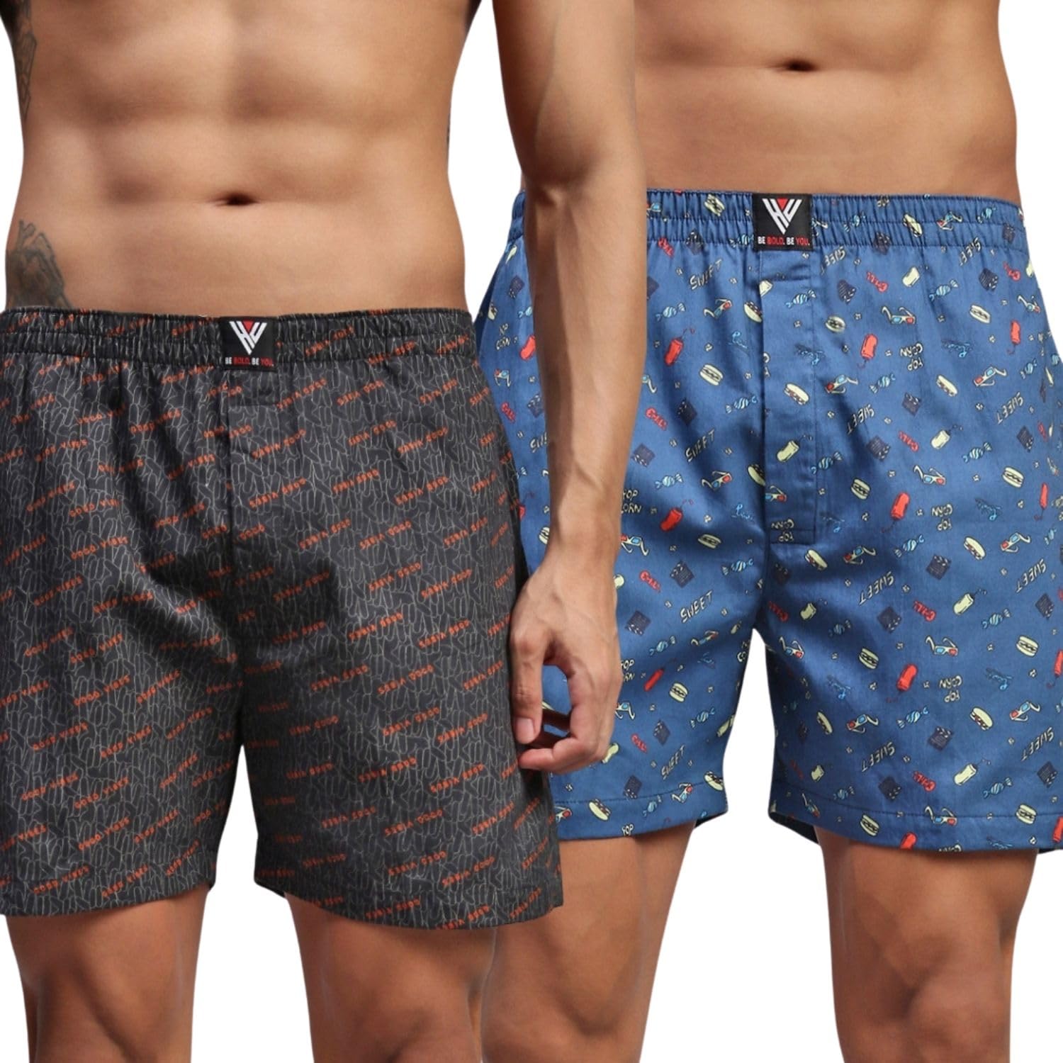 hayu 2PC Pack of Movie & Good Vibes Men Printed Cotton Boxer Shorts Multicolour-picture-17